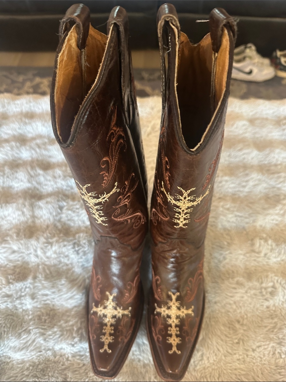 Circle G by Corral Cross Embroidered Western Boots Brown Women’s 6M
